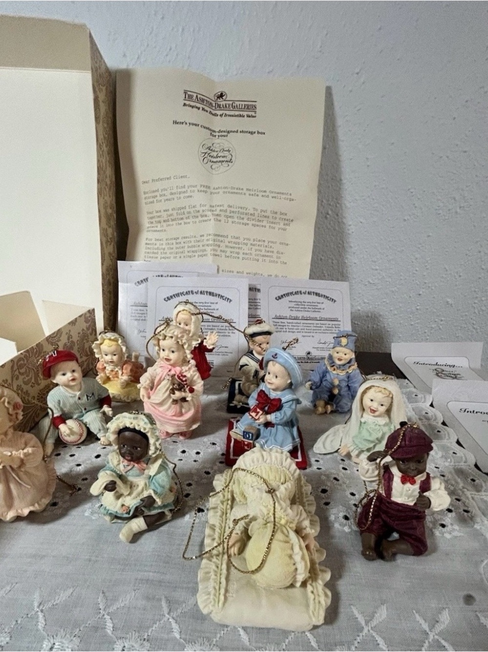 Vintage Ashton Drake Porcelain Heirloom Ornaments Complete Collection